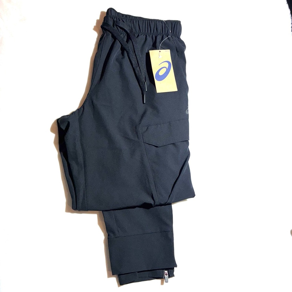 Black Woven Super-light and Stretchy Cargo Pants, Size S